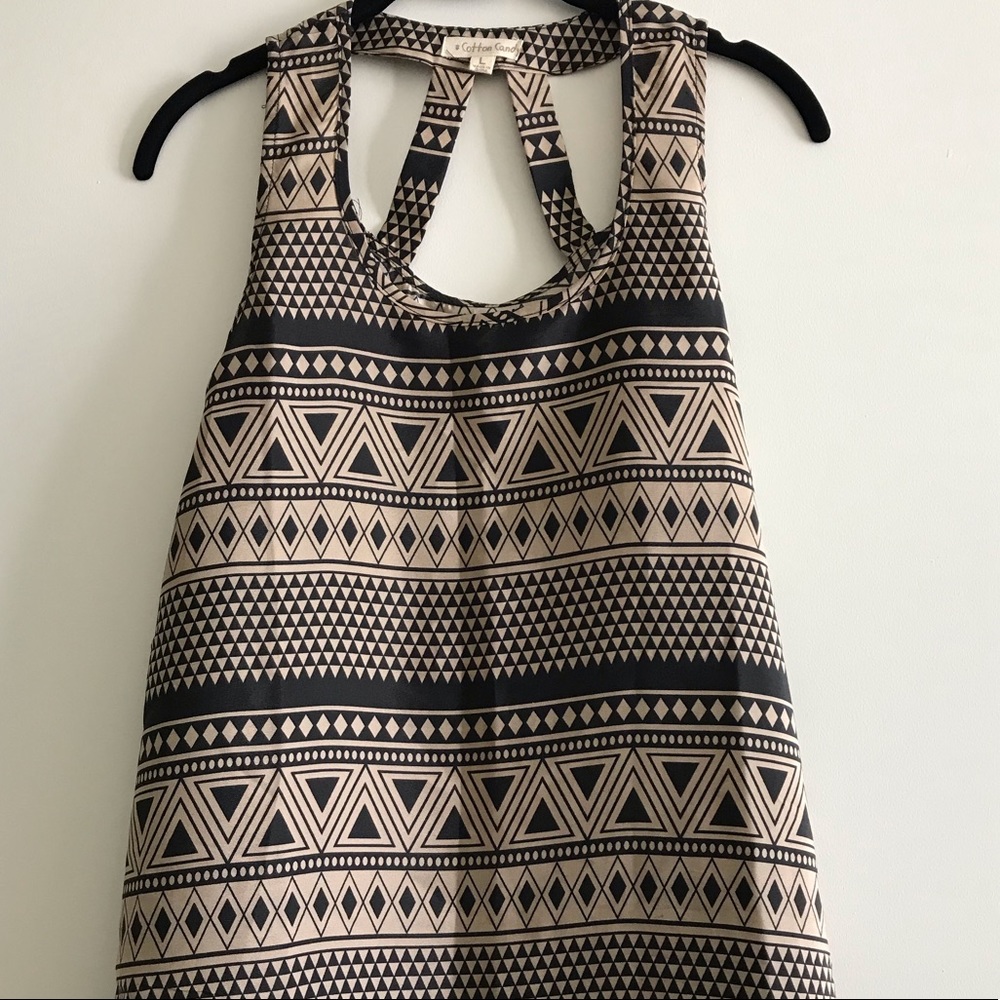 Geometric Pattern Dressy Tank- EUC